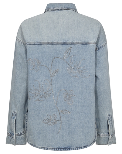 Mos Mosh - MMEmm Flower Skjorte - Light Blue